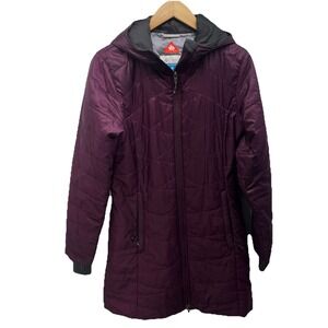 Columbia Women's Small Mighty Lite Hooded Trench Long Jacket Omi Heat Plum